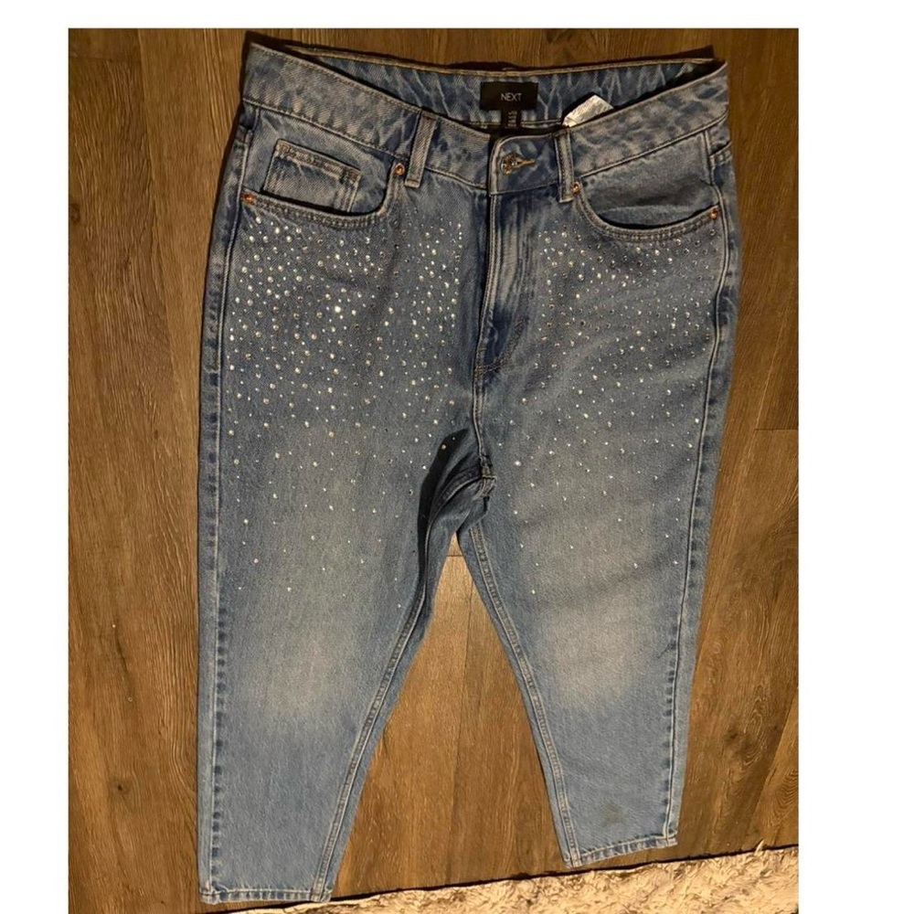 Bedazzled Light Blue Women's Skinny Jeans - Picture 7 of 7